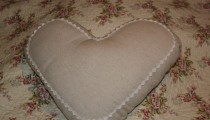 Linen Heart shabby chic Cushion