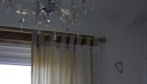 Shabby-chic curtains – Add lace to transform plain curtains