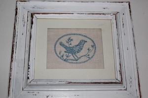 shabby chic bird picture painted 00196