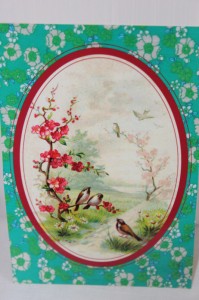 Shabby chic vintage bird picture postcard 00456