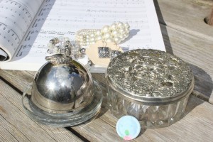 vintage fair finds - glass and silver, jewellery, Dorset button